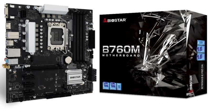 Biostar Mainboard Desktop B760MX2-E Pro D4(LGA1700, 4x DDR4, mATX)