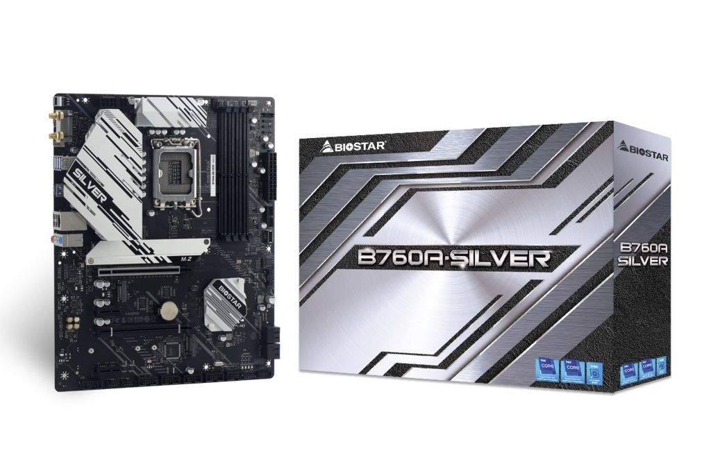Biostar Mainboard Desktop B760A-Silver(LGA1700, 4xDDR5, ATX)