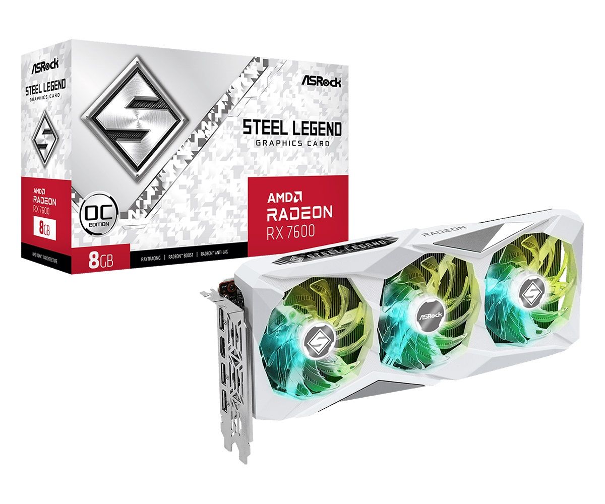 ASRock Radeon RX 7600 Steel Legend 8GB OC, 8GB GDDR6