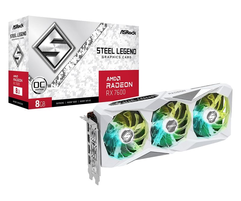 ASRock Radeon RX 7600 Steel Legend 8GB OC, 8GB GDDR6