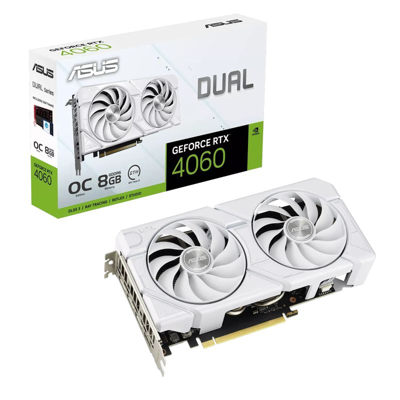 ASUS GeForce RTX 4060 Dual EVO OC White O8G, 8GB GDDR6