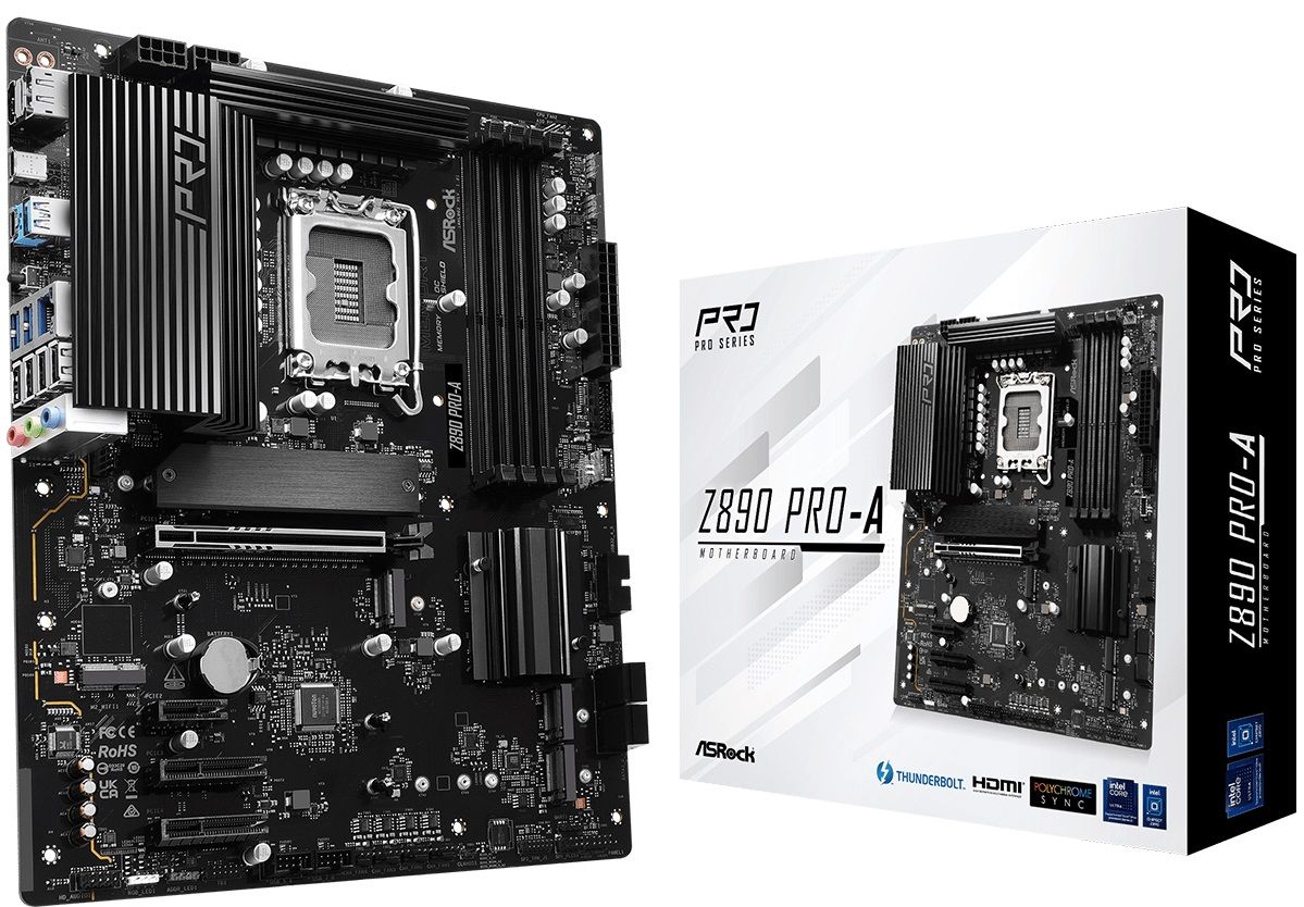 ASRock Mainboard Desktop Z890 PRO-A (LGA1851, DDR5, ATX)