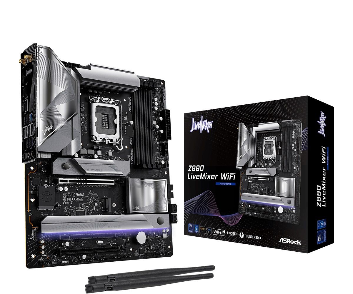ASRock Mainboard Desktop Z890 LIVEMIXER WIFI (LGA1851, DDR5, ATX)