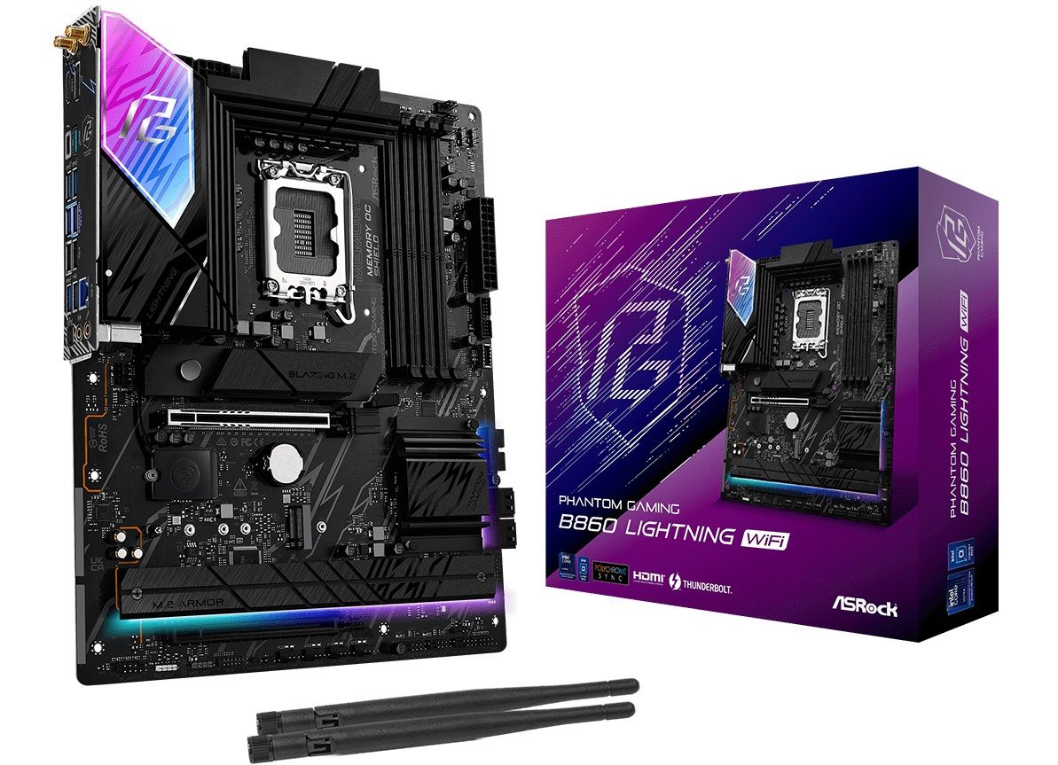 ASRock Mainboard Desktop B860 LIGHTNING WIFI(LGA1851, 4xDDR5, ATX)