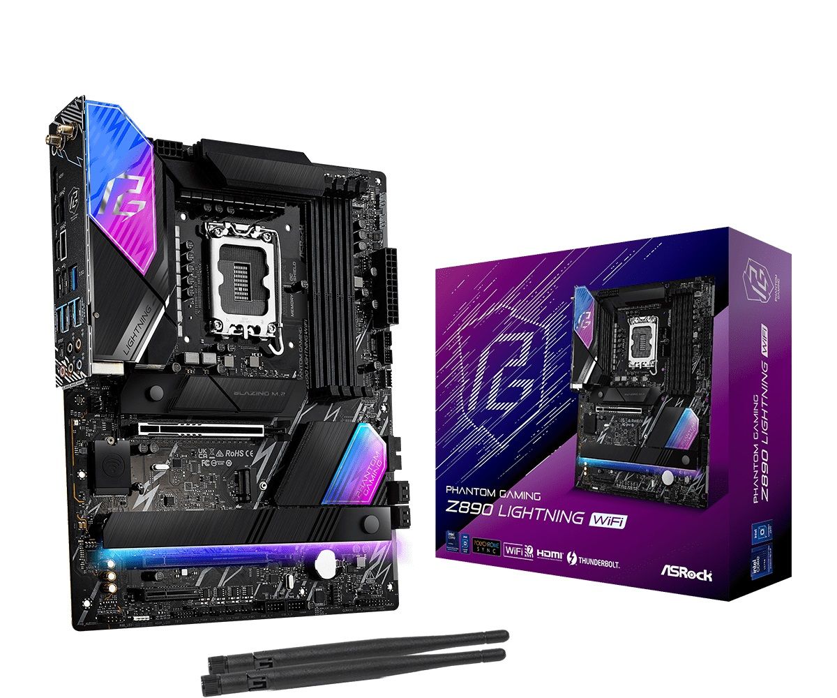 ASRock Mainboard Desktop Z890 LIGHTNING WIFI (LGA1851, DDR5, ATX)