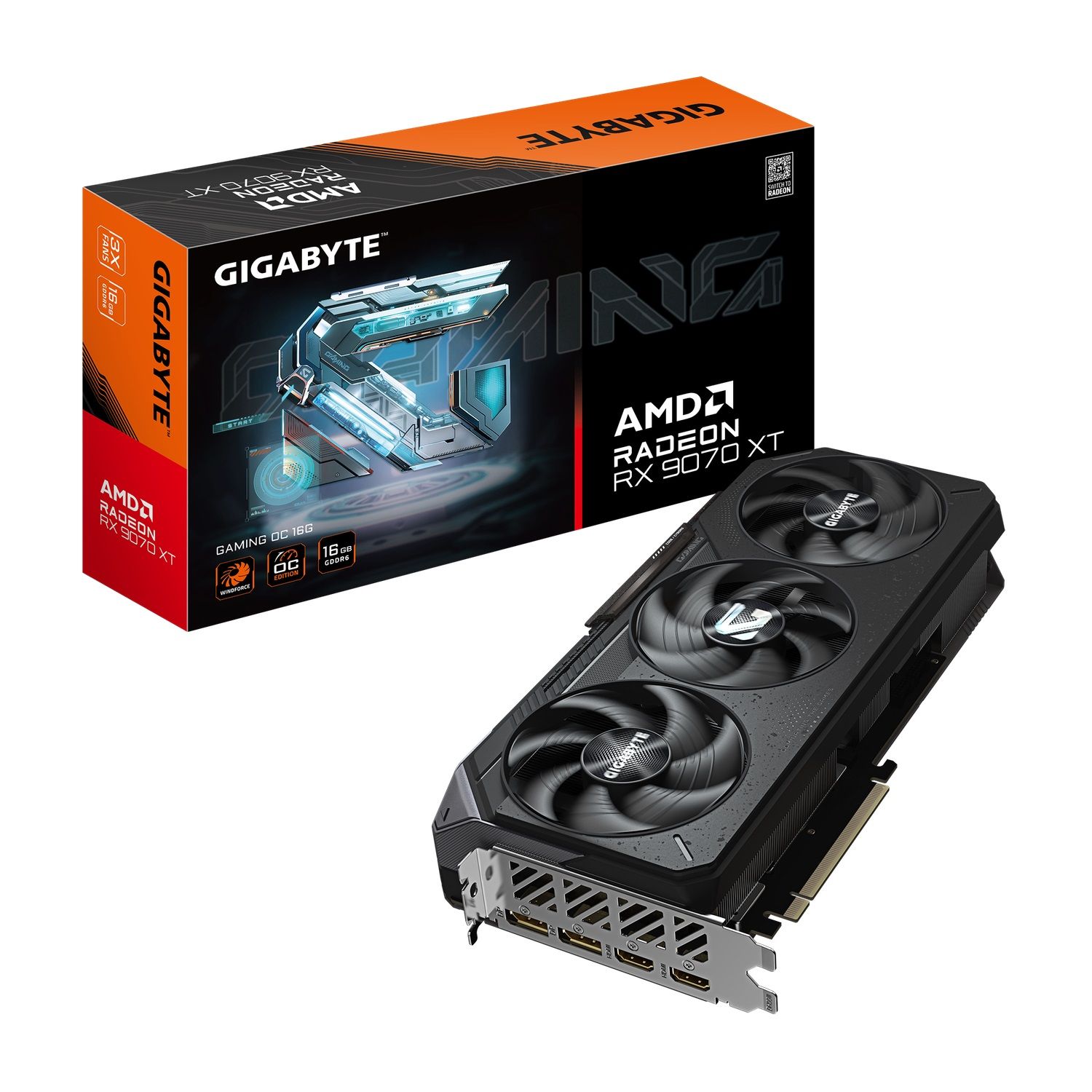 Gigabyte Radeon RX 9070 XT Gaming OC 16G, 16GB GDDR6