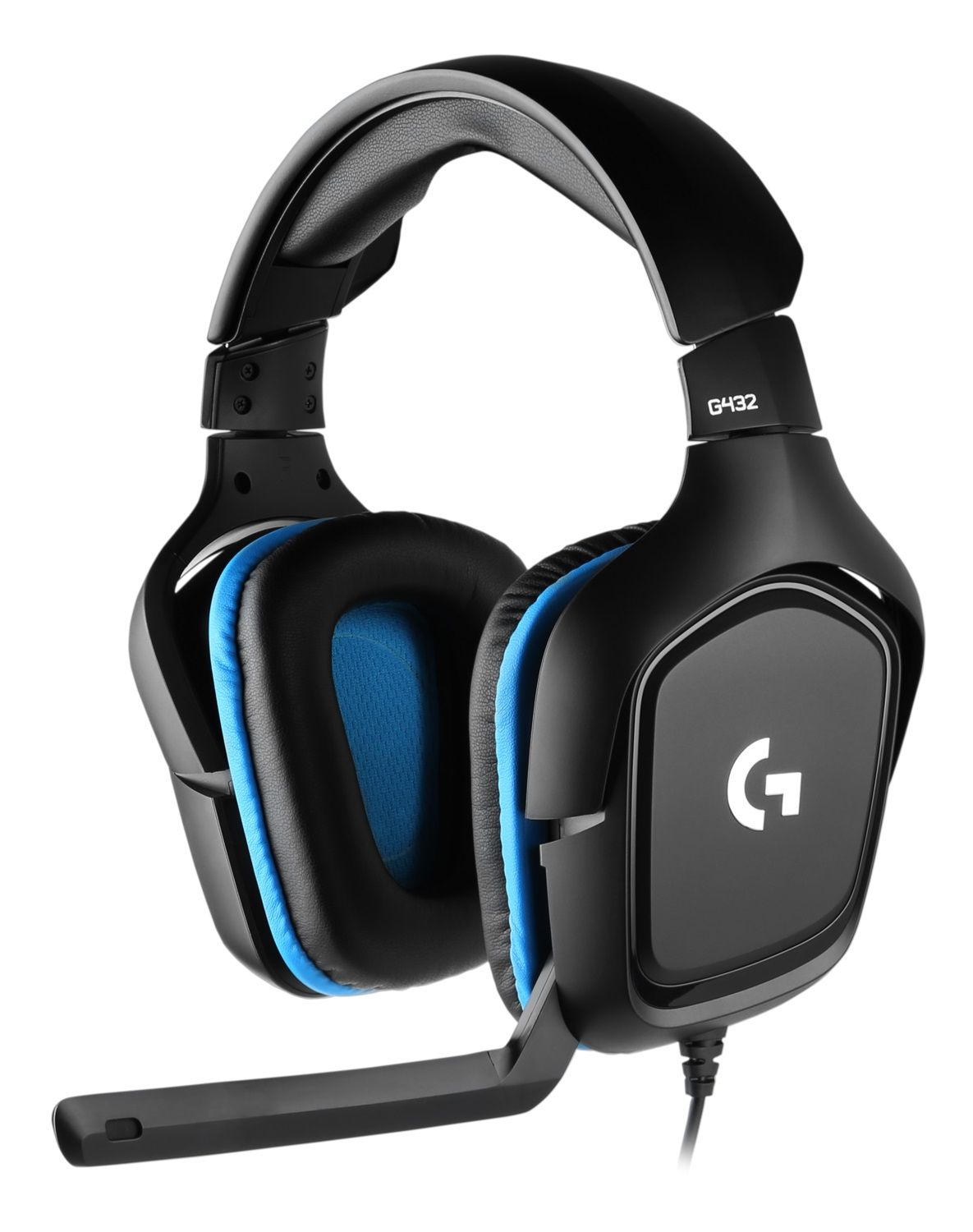 LOGITECH G432 Wired Gaming Headset 7.1 - LEATHERETTE - BLACK/BLUE