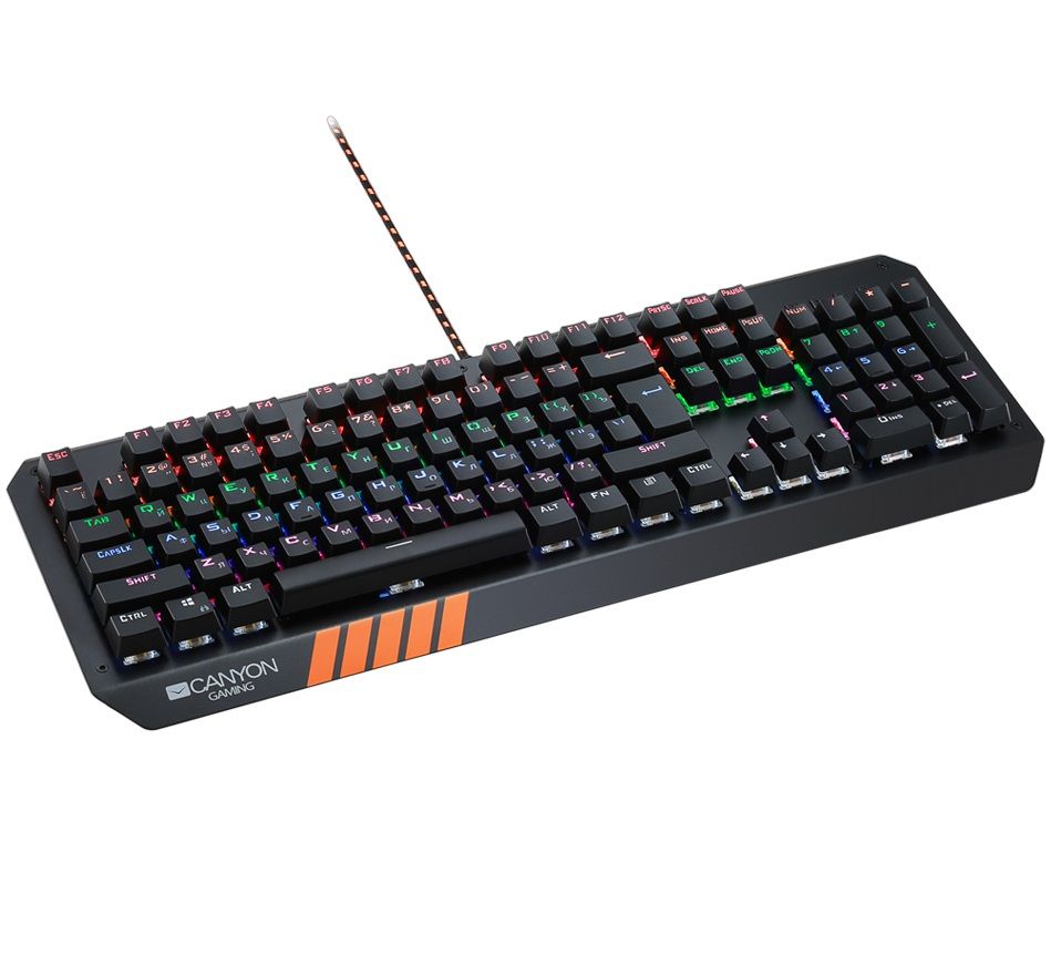 CANYON Wired multimedia gaming keyboard with lighting effect, 108pcs rainbow LED - Hazard GK-6