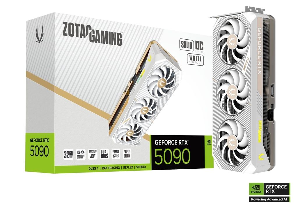ZOTAC Gaming GeForce RTX 5090 Solid OC 32G White Edition, 32GB GDDR7