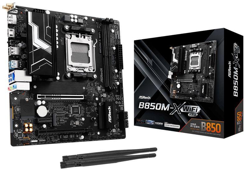 ASRock Mainboard Desktop B850M-X R2.0(AM5, 2x DDR5, mATX)