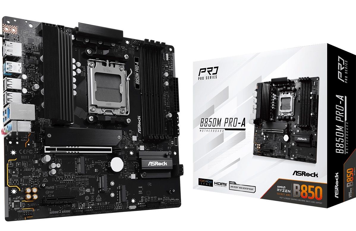ASRock Mainboard Desktop B850M PRO-A(AM5, 4x DDR5, mATX)