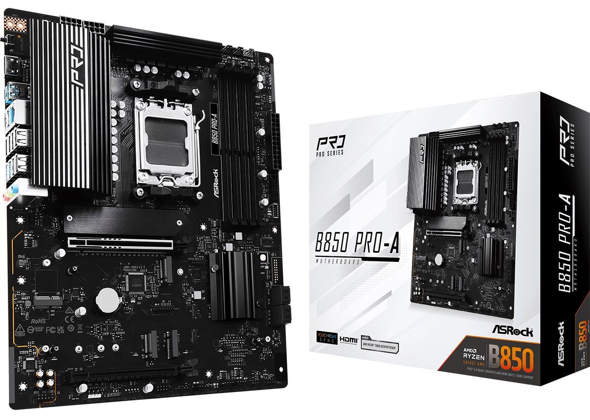 ASRock Mainboard Desktop B850 PRO-A(AM5, 4x DDR5, ATX)