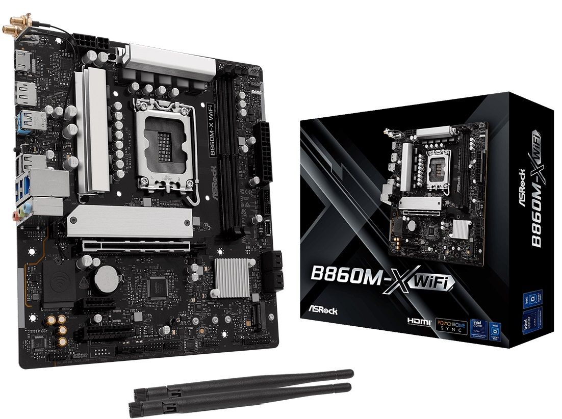 ASRock Maiboard Desktop B860M-X WIFI(LGA1851, 2x DDR5, mATX)