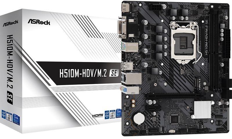 ASRock Mainboard Desktop H510M-HDV M.2 SE(LGA1200, 2x DDR4, mATX)
