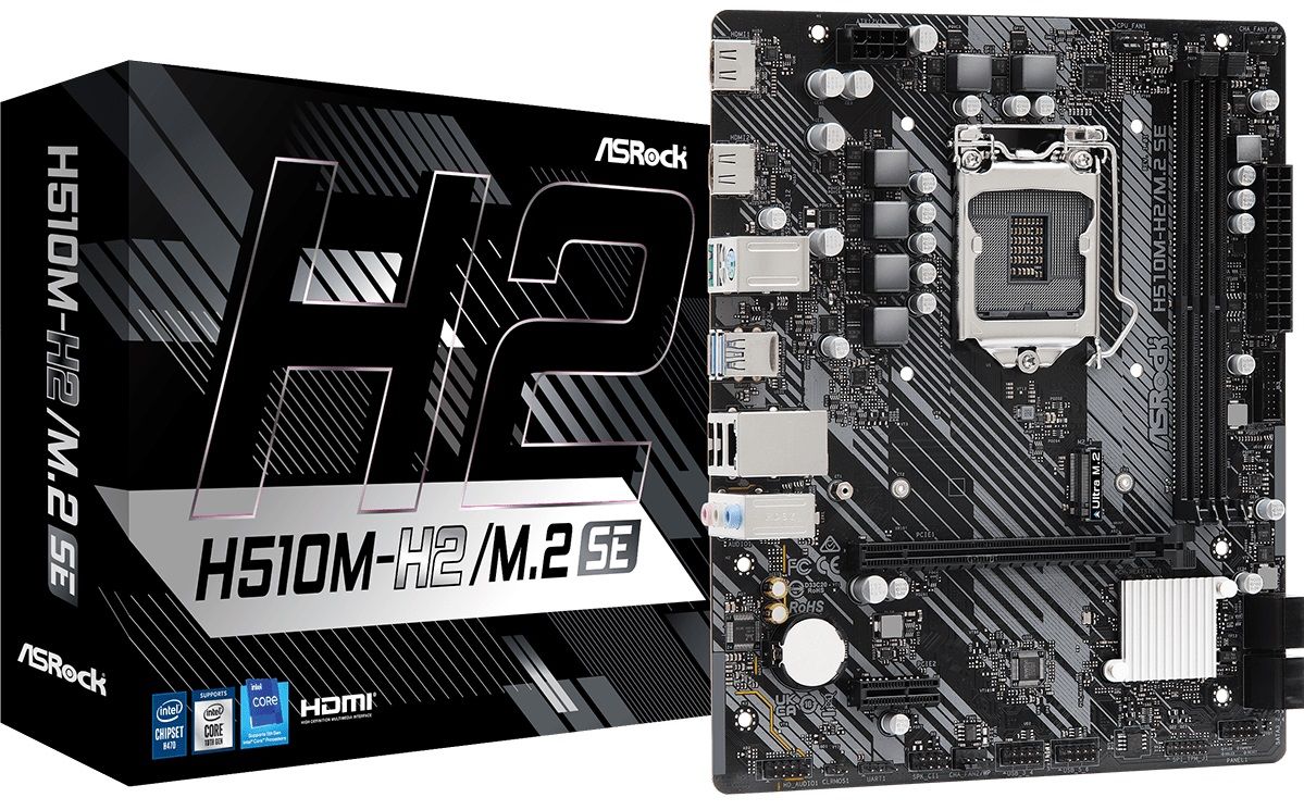 ASRock Mainboard Desktop H510M-H2 M.2 SE(LGA1200, 2xDDR4, mATX)