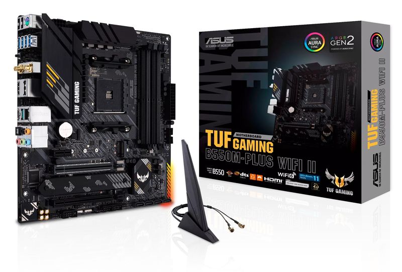 ASUS Mainboard Desktop TUF GAMING B550M-PLUS WiFi II(AM4, 4x DDR4, mATX)