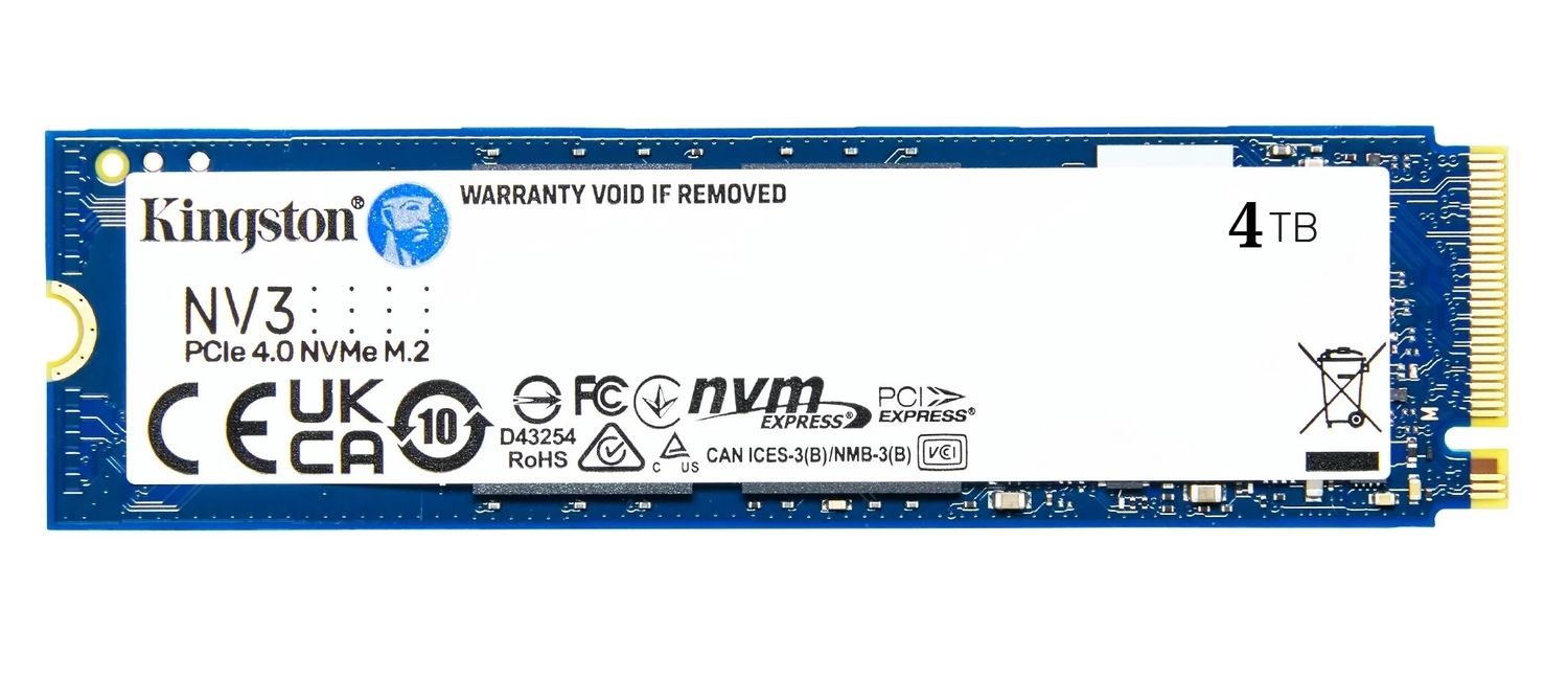 Kingston SSD NV3, 4TB, M.2 NVMe PCIe Gen4, R6000/W5000