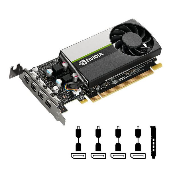 PNY NVIDIA T1000, 8GB GDDR6, PCIE 3.0 x16, 4x mDP-DP, Low Profile