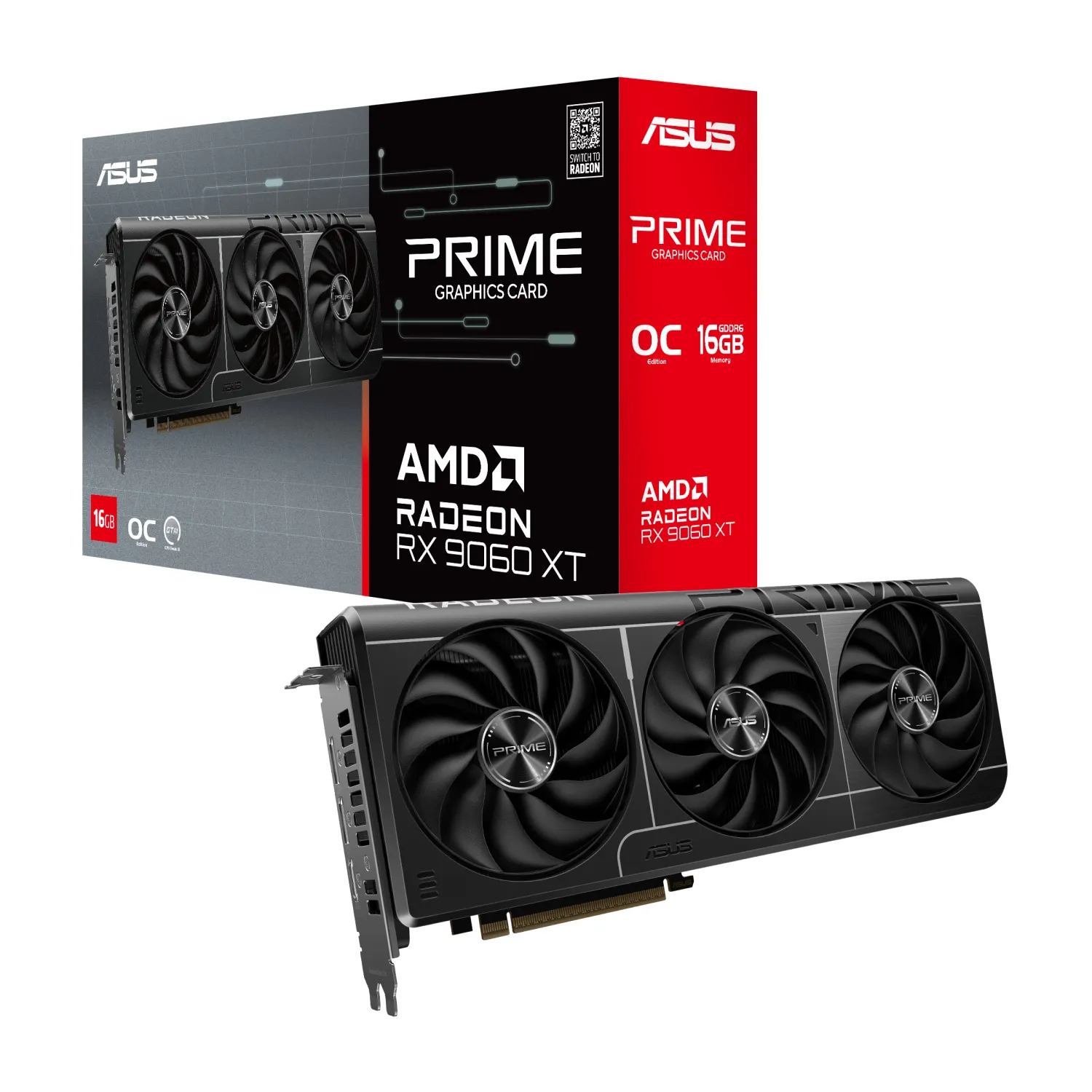 Asus Prime Radeon RX 9060 XT Dual 16G OC, 16GB GDDR6
