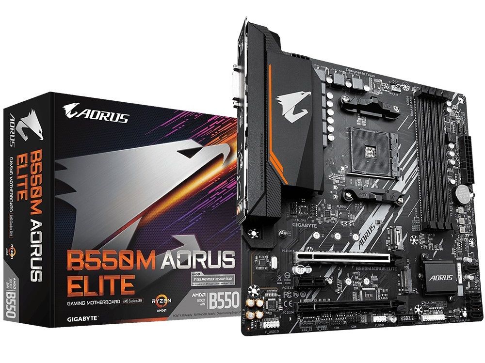 GIGABYTE Mainboard Desktop AM4 B550M (4 x DDR4 DIMM 1 x DVI-D port 1 x HDMI port 2 x M.2 4 x SATA mATX)