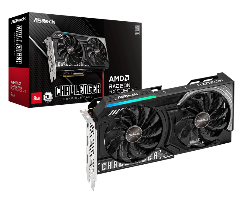 Asrock Radeon RX 9060 XT Challenger 8G OC, 8GB GDDR6