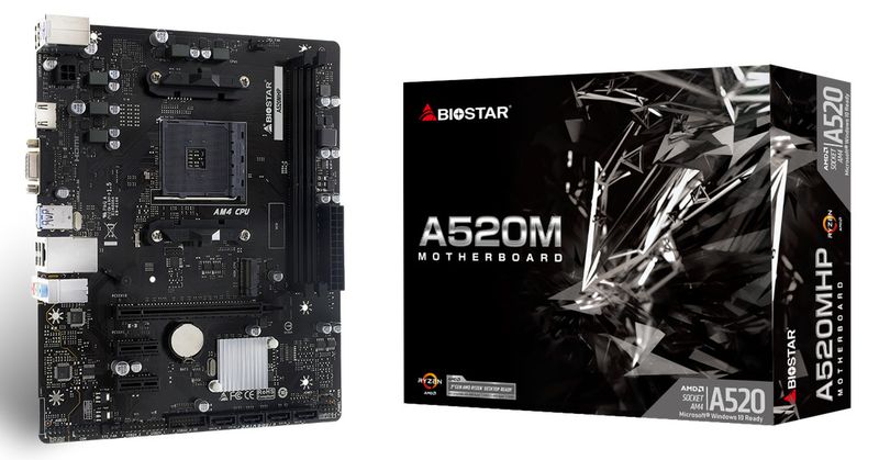 Biostar Mainboard Desktop A520MHP(AM4, 2x DDR4, mATX)