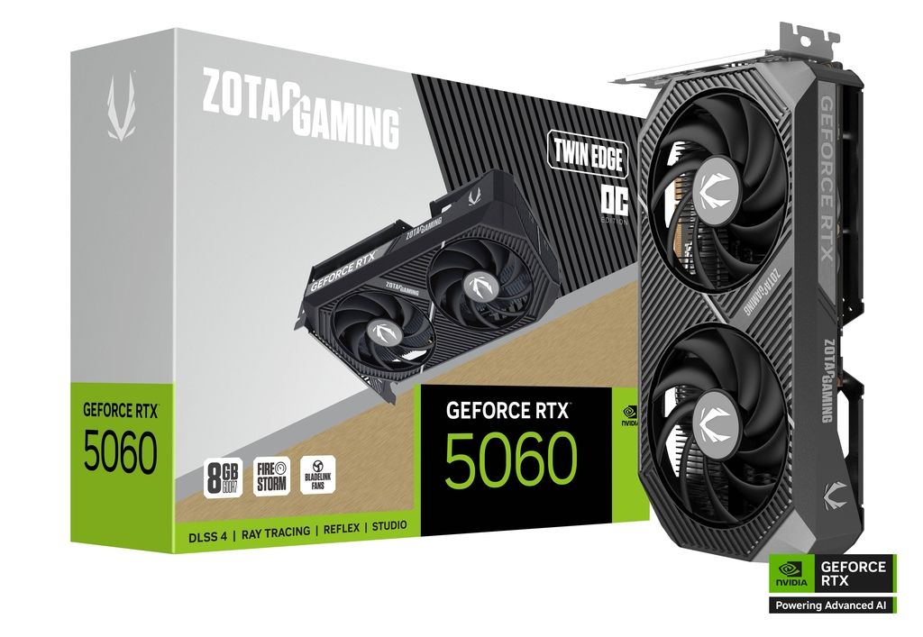 ZOTAC Gaming GeForce RTX 5060 Twin Edge 8G OC, 8GB GDDR7