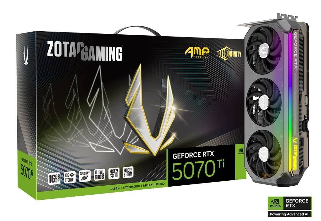 ZOTAC Gaming GeForce RTX 5070 Ti AMP Extreme Infinity 16G, 16GB GDDR7