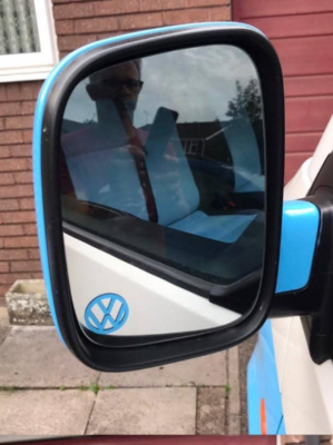 Pair of Transporter T4, T5 T6 Mirror or window glass stickers/decals.