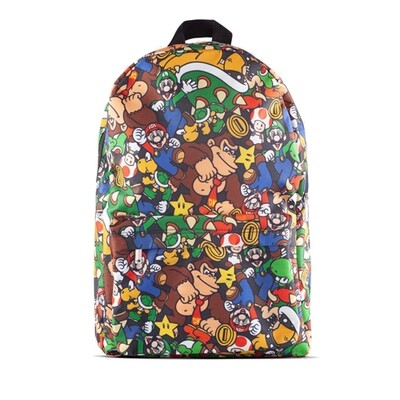 Nintendo - Super Mario Characters All Over Print Backpack