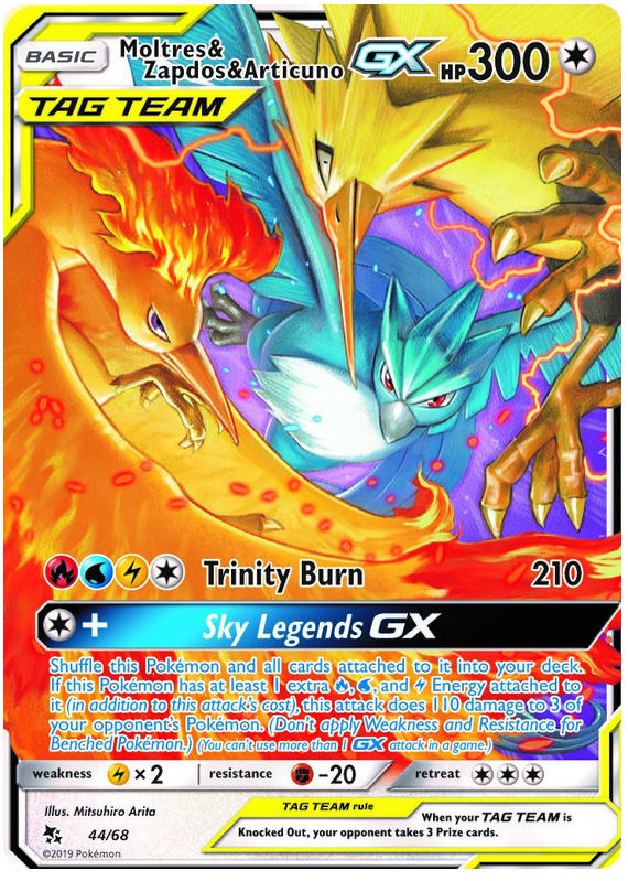 Moltres &amp; Zapdos &amp; Articuno GX - 44/68