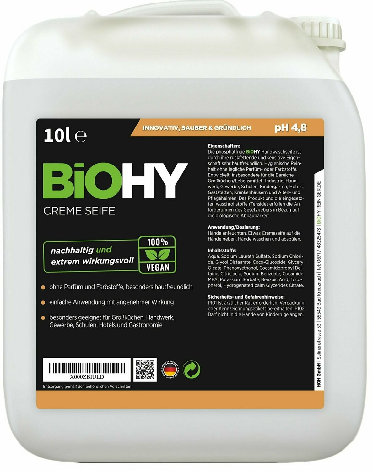 Jabón de Manos / Limpieza ecológica / Concentrado / 10 L