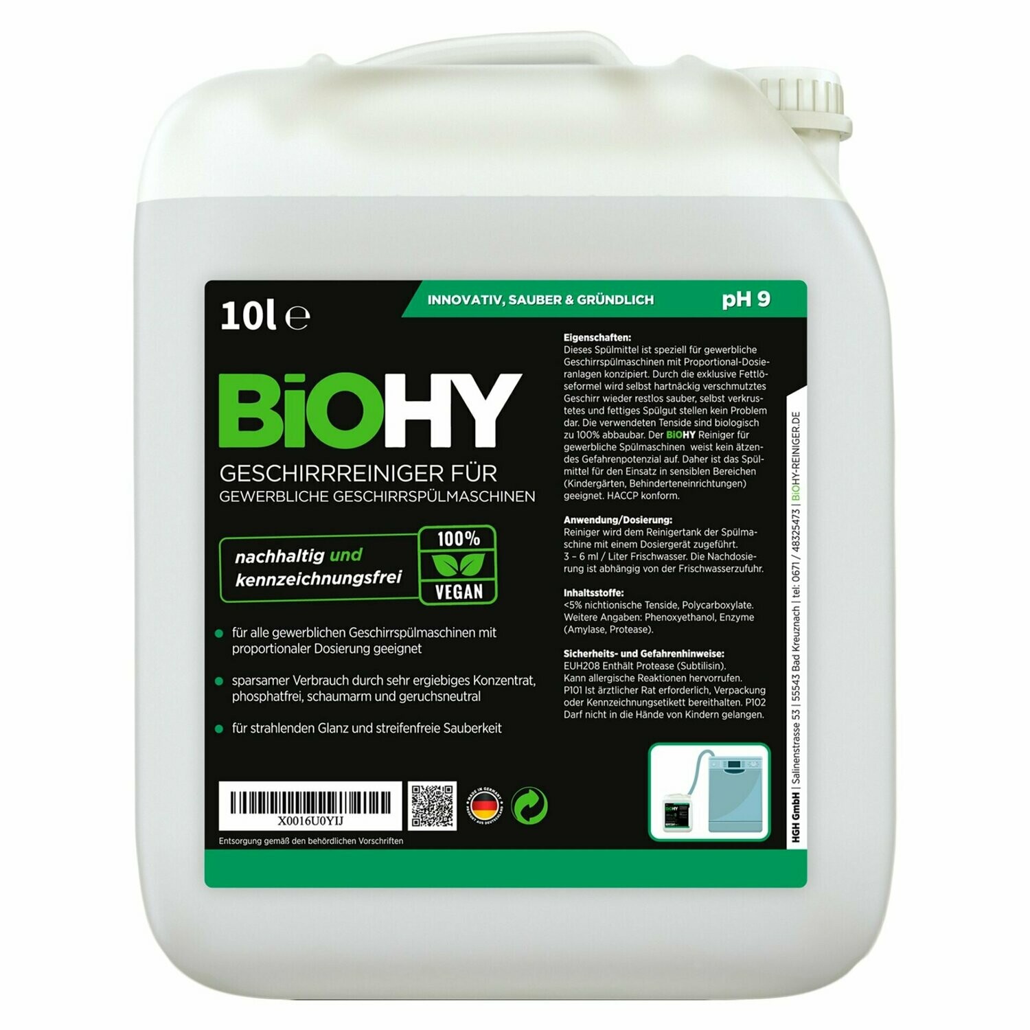 Detergente para lavavajillas comercial / 10 L