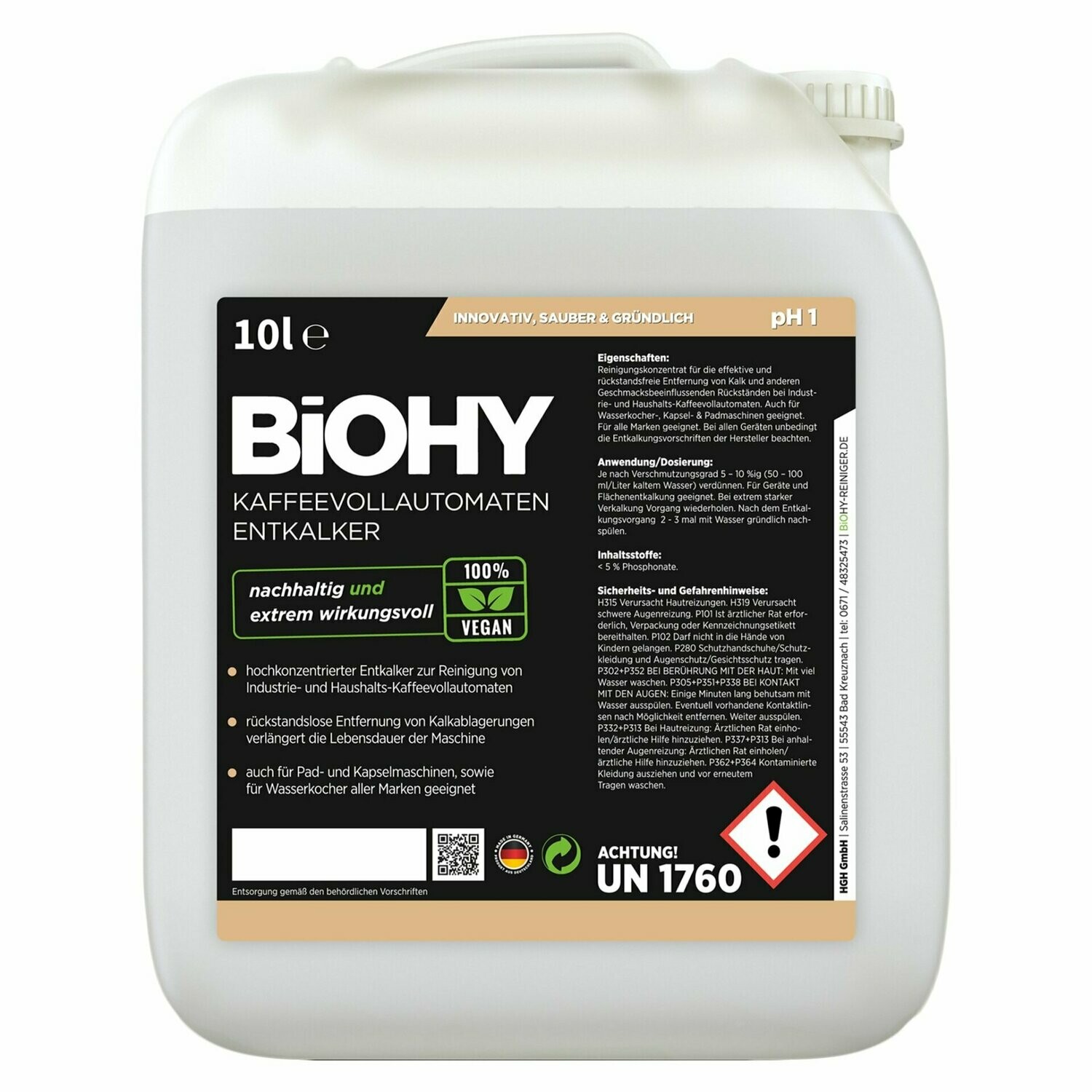 Descalcificador de cafetera /  ideal para descalcificar máquinas de café / 10 L