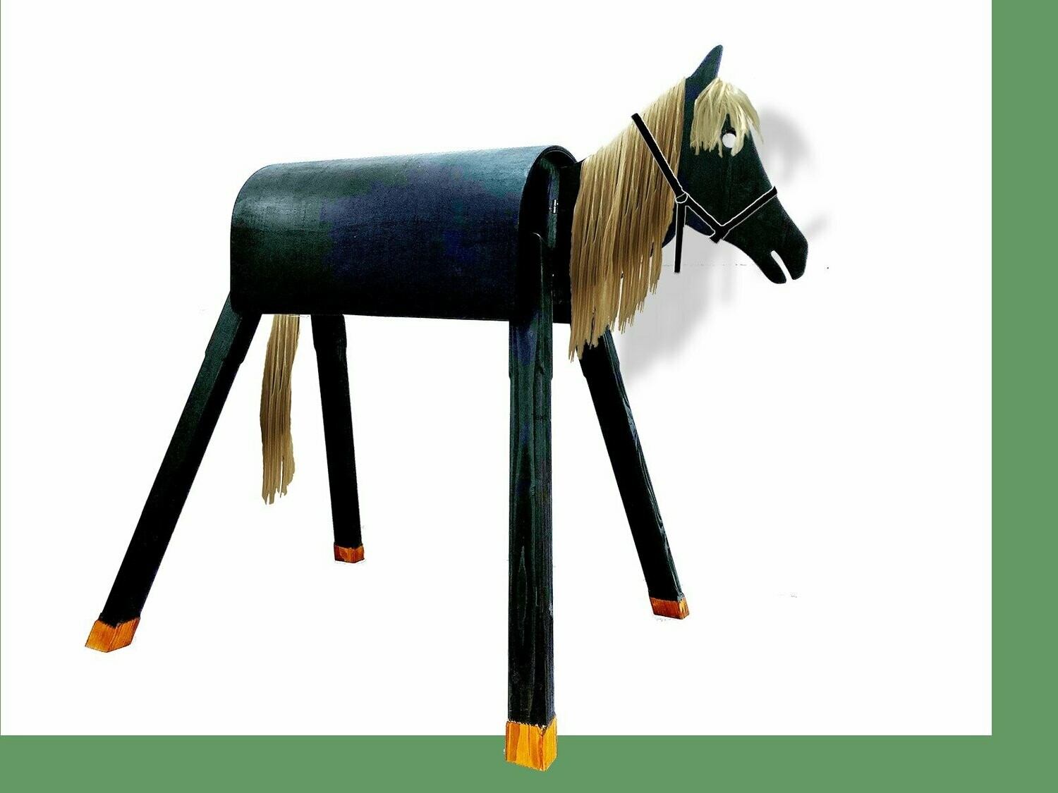 Holzpferd "Melody"  blonde Mähne und Halfter schwarz
