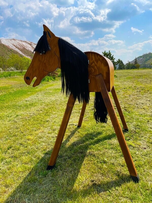 Holzpferd Holzpferd "Texas" B - schwarze Mähne