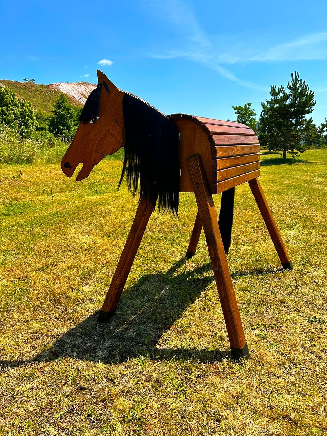 Holzpferd "Emma" - schwarze Mähne