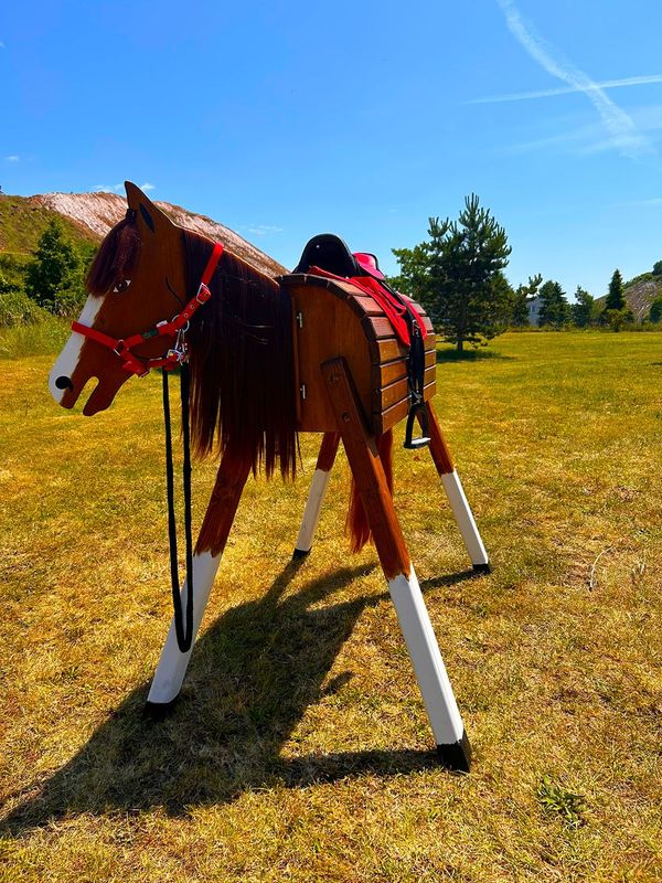 Holzpferd Holzpferd"Charlie" mit brauner Mähne