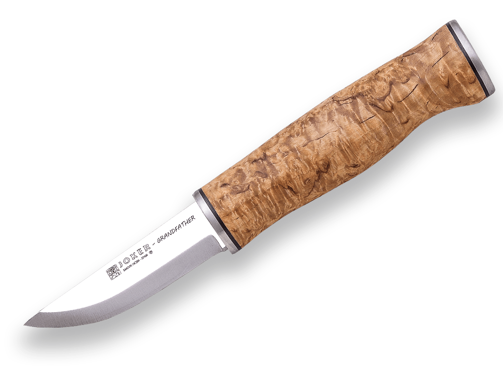 CUCHILLO BUSHCRAFT JOKER GRANDFATHER MANGO DE ABEDUL RIZADO