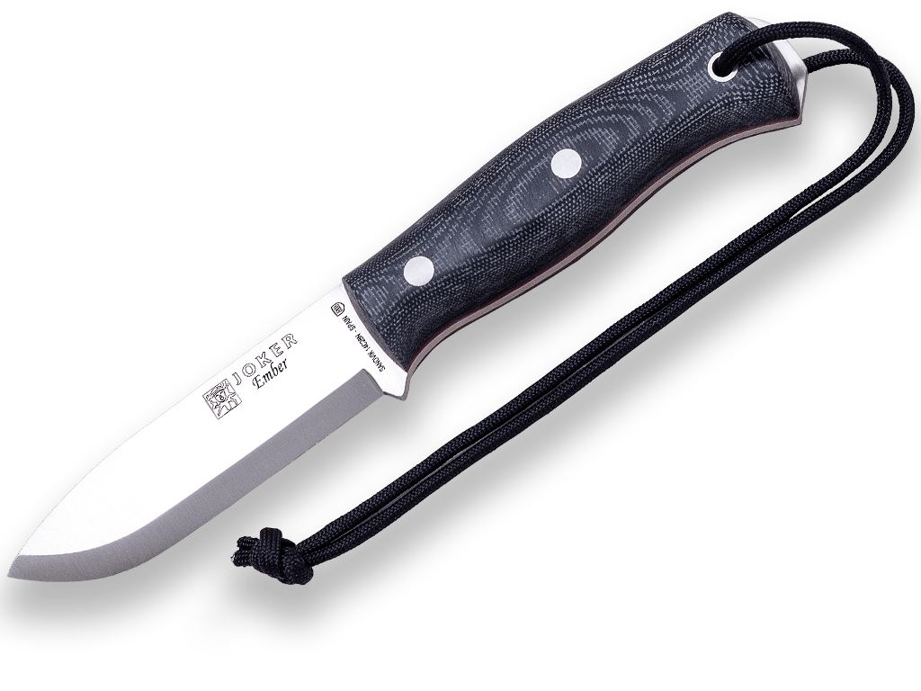 CUCHILLO BUSHCRAFT Y SUPERVIVENCIA JOKER EMBER SCANDI MANGO DE MICARTA CANVAS NEGRA