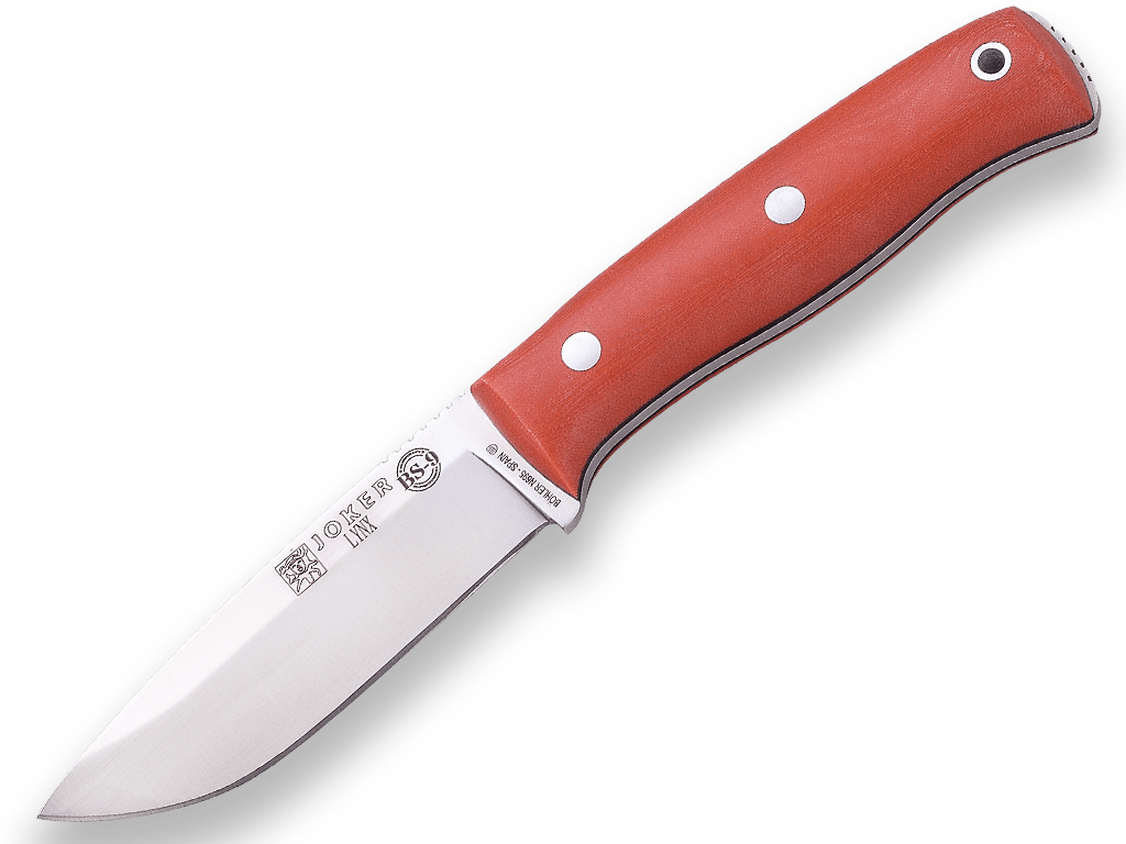 CUCHILLO BUSHCRAFT Y SUPERVIVENCIA JOKER BS9 LYNX. ACERO BÖHLER N695, MANGO CANVAS MICARTA, HOJA 10,5 CM. FUNDA KYDEX CON FERROCERIO INCLUIDA.