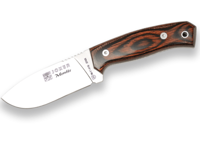 CUCHILLO DE MONTE CON HOJA DE 10,5 CM Y CACHAS DE MADERA ROJA