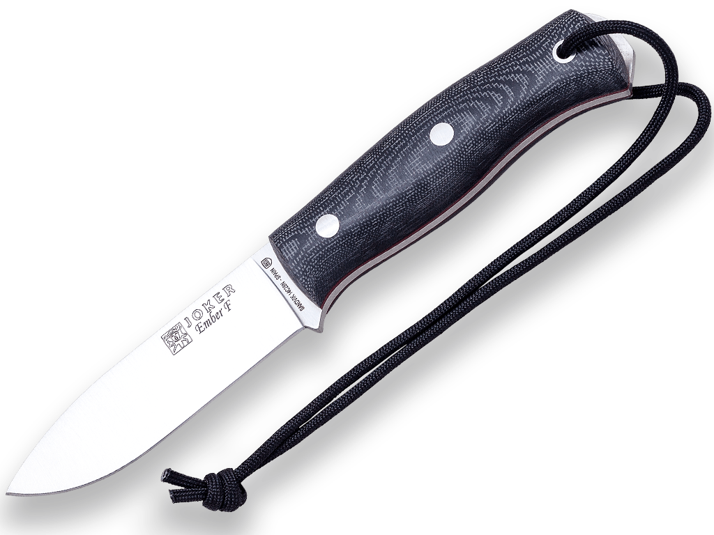 CUCHILLO BUSHCRAFT Y SUPERVIVENCIA JOKER EMBER FLAT MANGO DE MICARTA CANVAS NEGRA