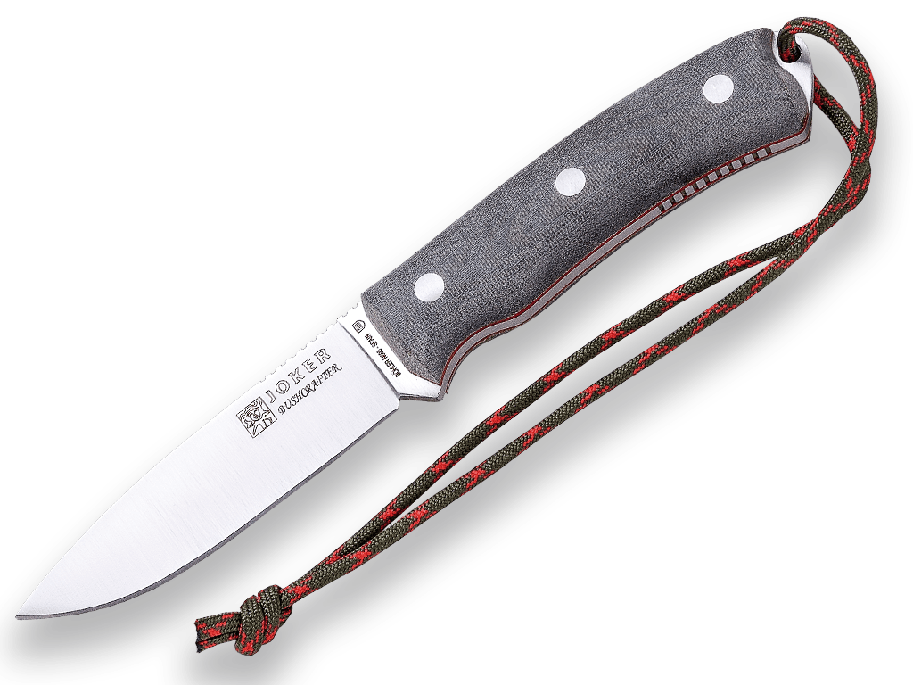 CUCHILLO BUSHCRAFT Y SUPERVIVENCIA JOKER BUSHCRAFTER EN MICARTA CANVAS, CON FERROCERIO.