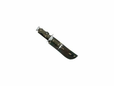 CUCHILLO CANGURO CON PUÑO ZAMAK-ABS HOJAS INOX DE 21CM Y 11CM Y FUNDA CAMUFLAJE
