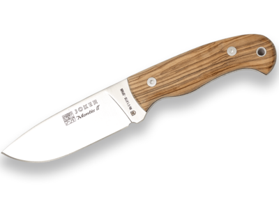 CUCHILLO DE MONTE ENTERIZO CON CACHAS DE OLIVO Y HOJA DE 11 CM.