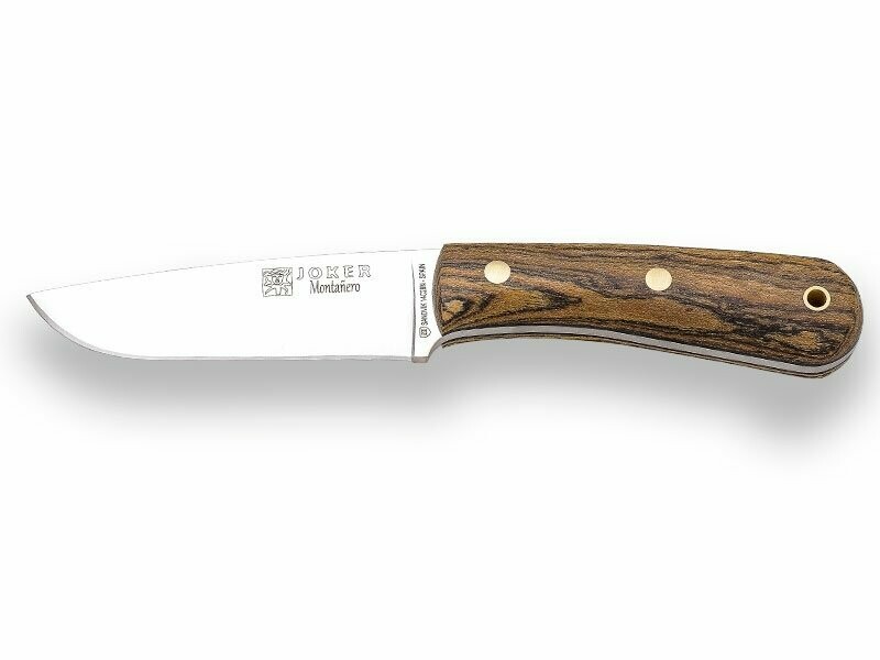 CUCHILLO DE SUPERVIVENCIA Y BUSHCRAFT JOKER MONTAÑERO, MANGO DE BOCOTE.