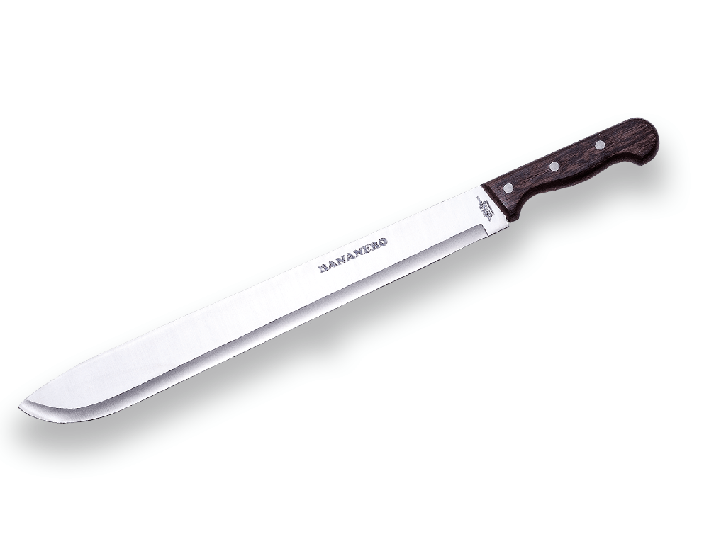 MACHETE BANANERO CON PUÑO DE MADERA Y HOJA DE 45 CM.