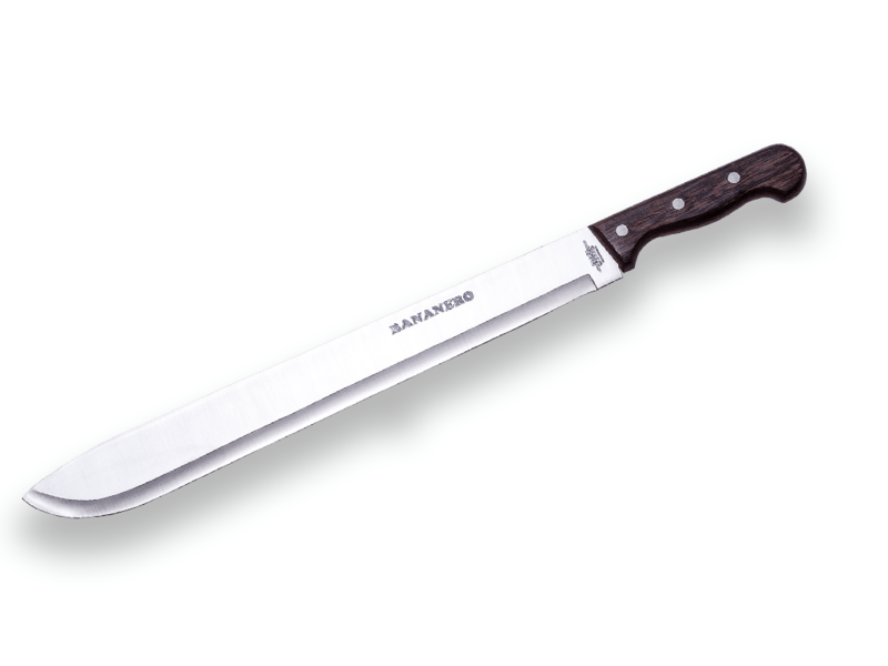 MACHETE BANANERO CON PUÑO DE MADERA Y HOJA DE 45 CM.
