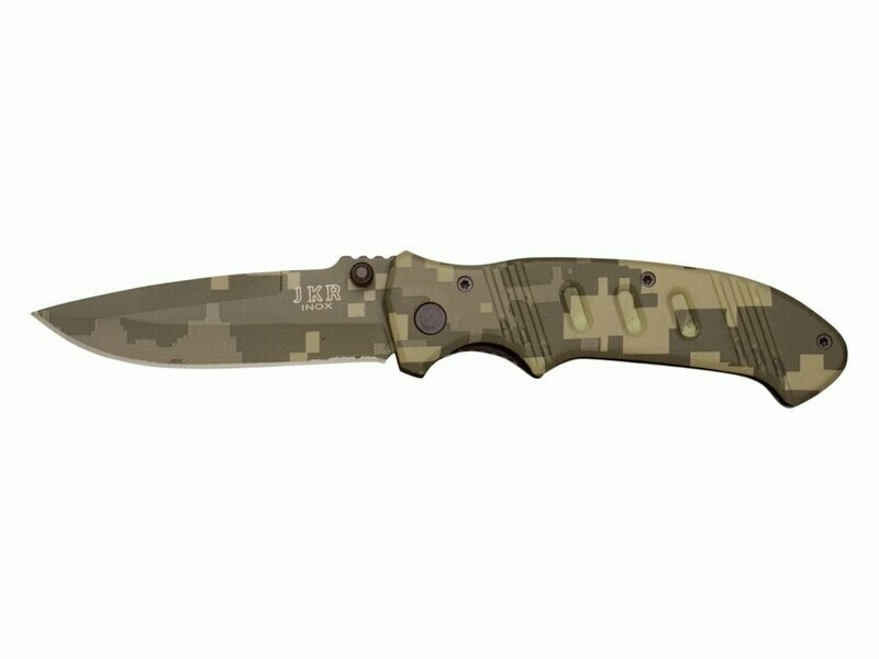 NAVAJA CON PUÑO CAMUFLAJE Y HOJA DE 9 CM